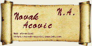 Novak Acović vizit kartica